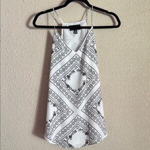 Premise White and Black Graphic Sleeveless Camisole